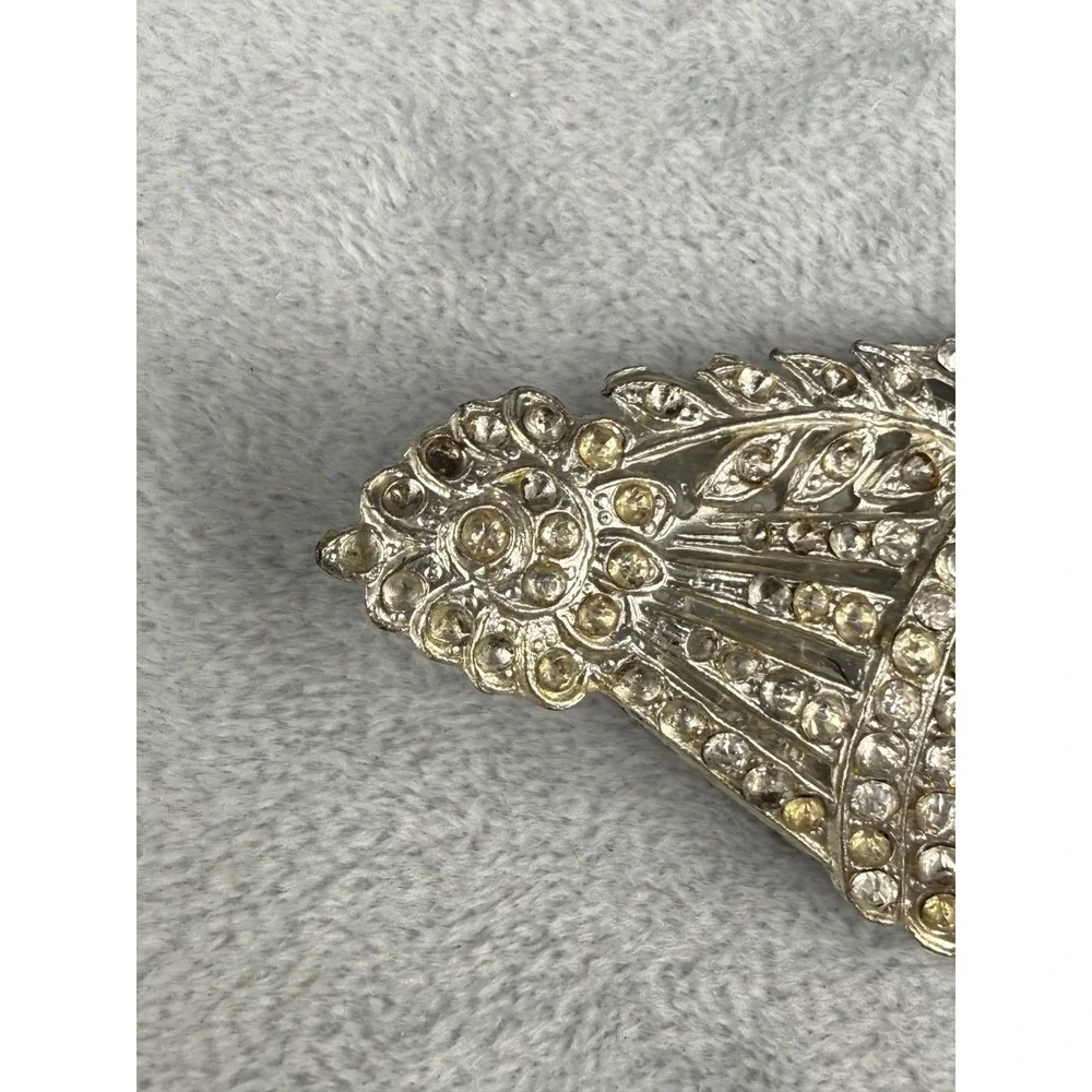 Vintage Rhinestone Buckle Lot Silver Tone‎ Signed READ